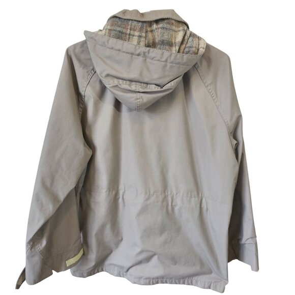 Vintage Woolrich Mens Hooded Tan Parka Plaid Lining Full Zip Size L USA Made - Picture 3 of 16